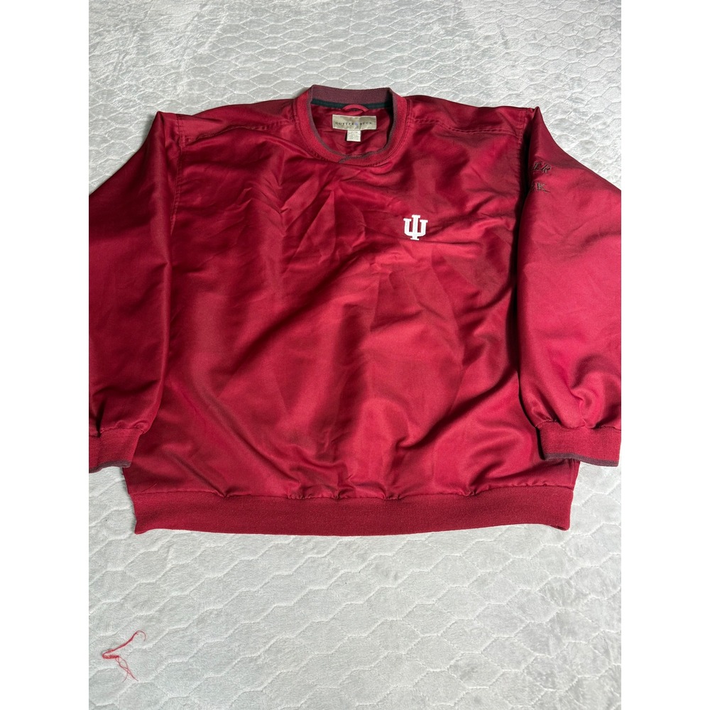 Cutter & Buck Indiana Hoosiers Windshirt Mens XL Red Embroidered Pullover VTG